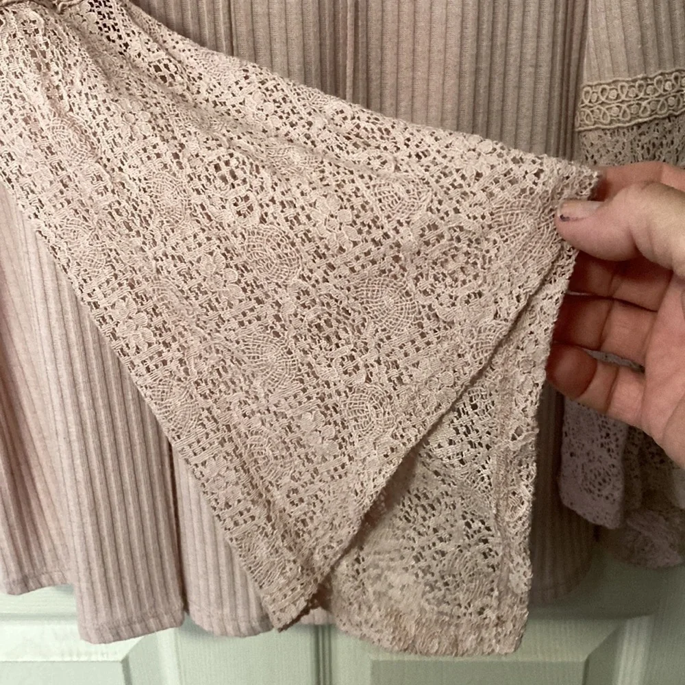 Democracy crochet bell sleeve top